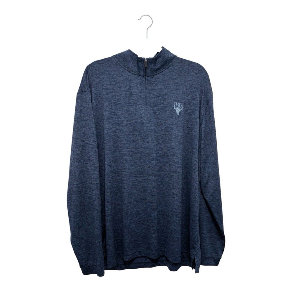 Oxford America Men's Golf 1/4 Zip Pullover Blue Heather Size XL - Ibis Club